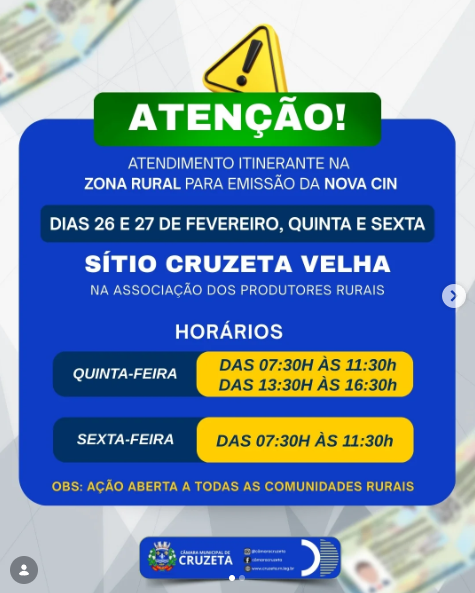 📢 ATENÇÃO, ZONA RURAL!