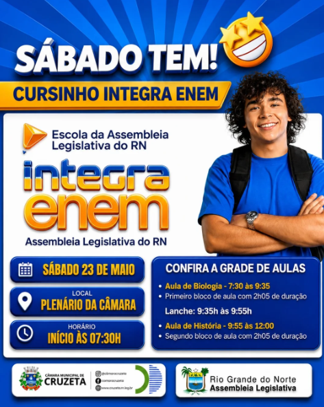 🔥 SÁBADO TEM CURSINHO INTEGRA ENEM! 📚✨