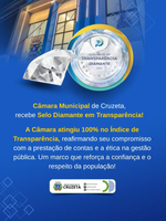 A Câmara Municipal de Cruzeta celebra uma conquista histórica: recebeu o Selo Diamante em Transparência