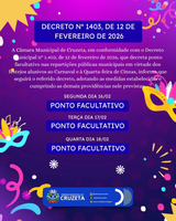 A Câmara Municipal de Cruzeta, em conformidade com o Decreto Municipal nº 1.403, de 12 de fevereiro de 2026