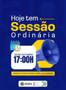 A Câmara Municipal de Cruzeta informa que hoje, a partir das 17 horas, será realizada Sessão Ordinária no Plenário Pedro Vital.