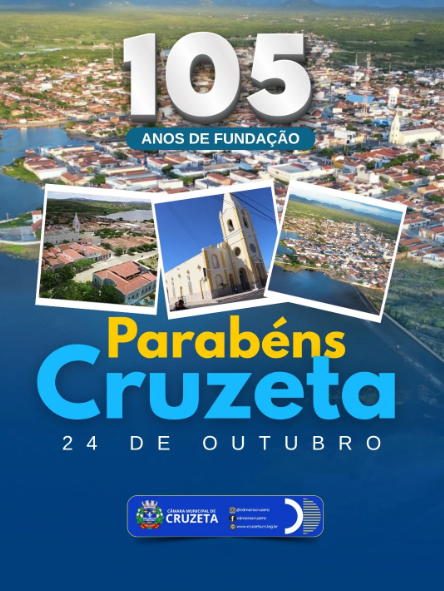 A Câmara Municipal tem a honra de parabenizar nossa querida cidade de Cruzeta, pelos seus 105 anos de fundação!