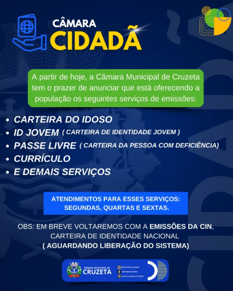 A partir de hoje, a Câmara Municipal de Cruzeta tem o imenso prazer de anunciar que está ampliando os serviços oferecidos à população