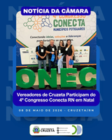 A Presidente da Câmara Municipal de Cruzeta, Vereadora Arilúzia Sasnara, ao lado dos Vereadores Bebeto Diniz, Gabriella Layse e Itan Lobo, esteve participando do 4º Congresso Conecta RN