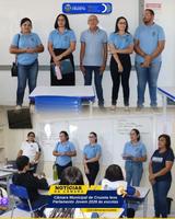 A Presidente da Câmara Municipal de Cruzeta, Vereadora Arilúzia Sasnara, juntamente com a vereadora Gabriella Laisy e servidores da Casa Legislativa
