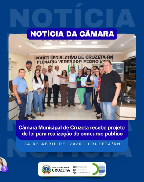 Câmara Municipal de Cruzeta recebe projetos de lei para realização de concurso público