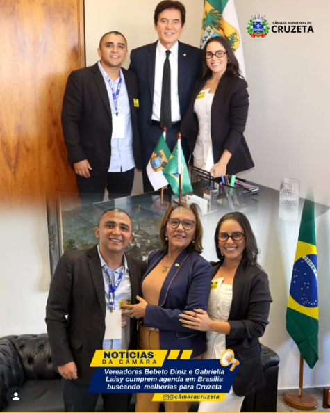 Cumprindo agenda em Brasília, os vereadores Bebeto Diniz e Gabriella Laisy estiveram, nesta terça-feira