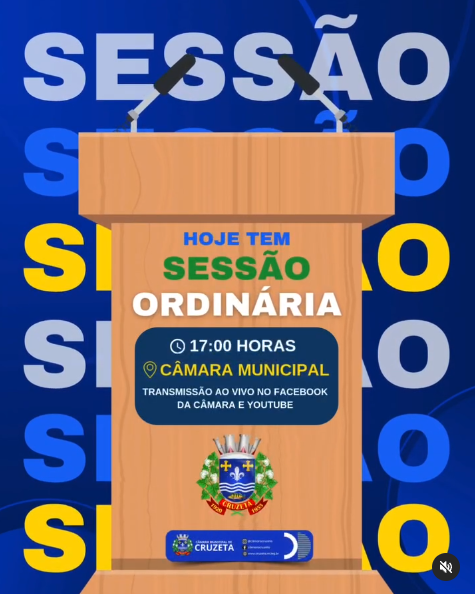 Hoje dia 04 de fevererio, no Plenário Pedro Vital da Câmara Municipal de Cruzeta