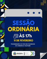 Hoje é dia de Sessão Ordinária, a partir das 17h no Plenário Pedro Vital da Câmara Municipal de Cruzeta