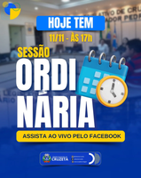 Hoje tem Sessão Ordinária na Câmara Municipal de Cruzeta, a partir das 17h!