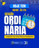 Hoje tem Sessão Ordinária na Câmara Municipal de Cruzeta, com início às 17 horas