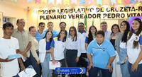 Na tarde de ontem, na Câmara Municipal de Cruzeta aconteceu a diplomação e posse dos vereadores eleitos no projeto Parlamento Jovem.