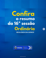 Resumo da 16ª Sessão Ordinária da Câmara Municipal de Cruzeta