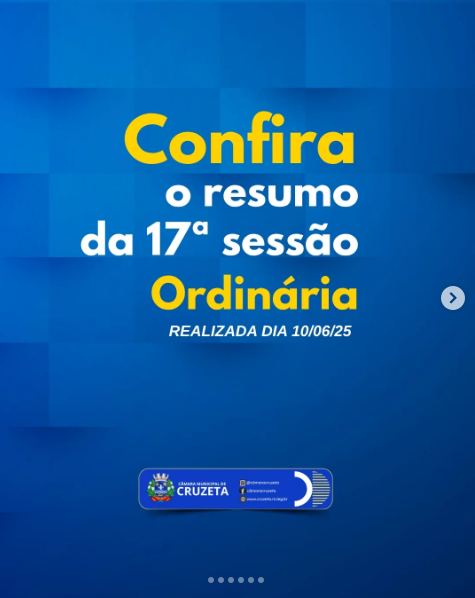 RESUMO DA 17° SESSÃO ORDINÁRIA - 10 DE JUNHO DE 2025